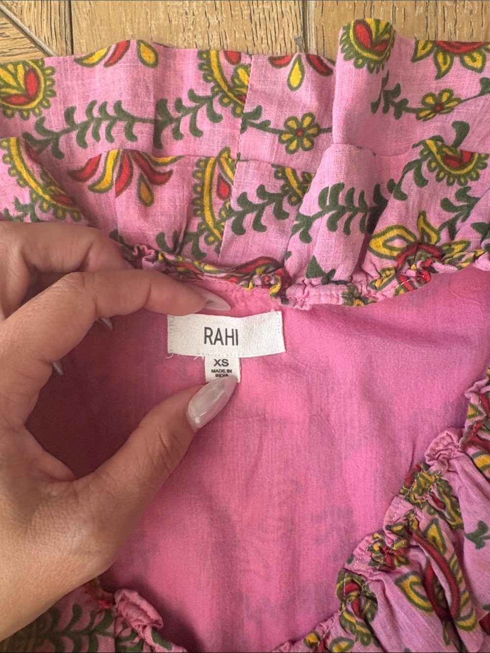 Pink Floral Ruffle Rahi Mini Dress - Picture 2 of 4
